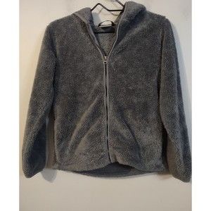 Hanna Andersson Jacket Coat Girls Size 150 US 12 Gray Hooded Full Zip